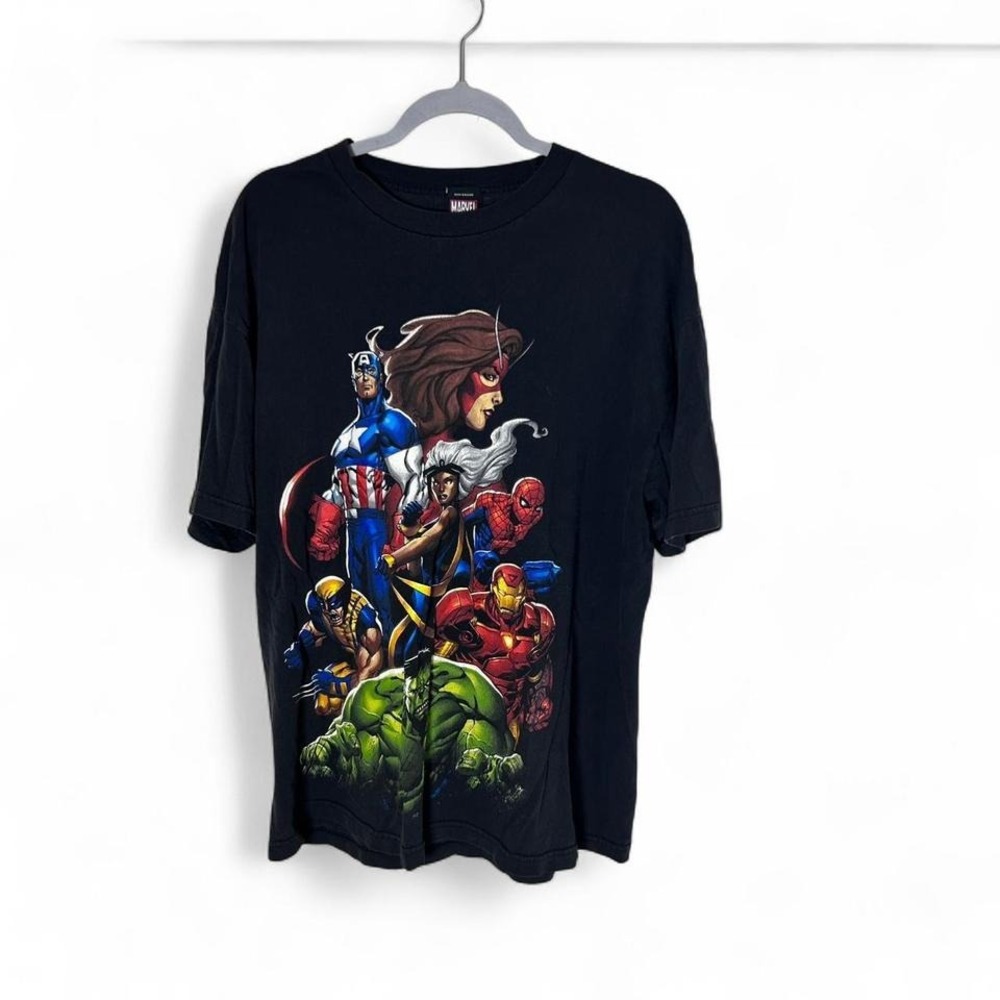 Vintage Mad Engine Marvel X Men Graphic T Shirt XL Wolverine Iron Man Hulk Storm